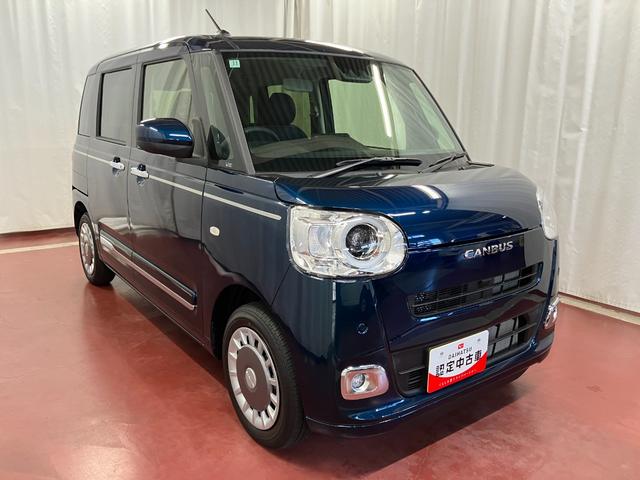 ムーヴキャンバスセオリーG届出済未使用車 元展示車 衝突被害軽減システム 禁煙車 スマートキー プッシュスタート 両側電動スライドドア シートヒーター LEDヘッドランプ 電動パーキングブレーキ 車線逸脱警報 ベンチシート(長崎県)の中古車