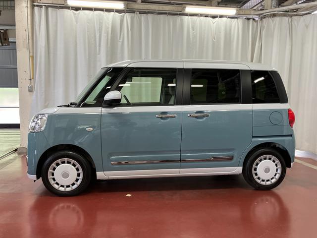ムーヴキャンバスストライプスＧ元展示車　届済未使用車　ワンオーナー　両側電動スライドドア　シートヒーター　電動格納式ドアミラー　衝突安全ボディ　レーンアシスト　オートライト　電動パーキングブレーキ　オートブレーキホールド　禁煙車（長崎県）の中古車