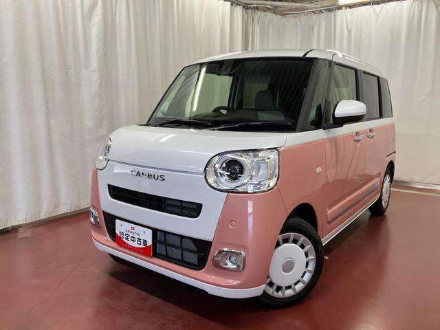 ムーヴキャンバスストライプスG届出済未使用車 元展示車 1オーナー 両側パワースライドドア シートヒーター 禁煙 電動格納式ドアミラー 衝突安全ボディ アイドリングストップ スマートキー LEDヘッドランプ オートライト(長崎県)の中古車