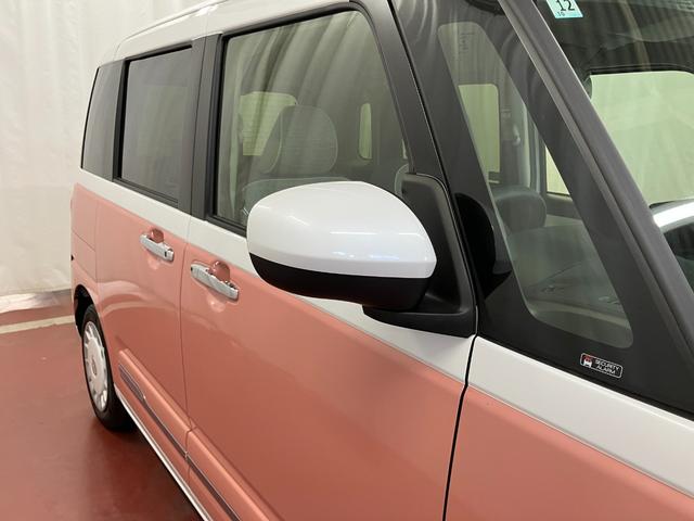 ムーヴキャンバスストライプスG届出済未使用車 元展示車 1オーナー 両側パワースライドドア シートヒーター 禁煙 電動格納式ドアミラー 衝突安全ボディ アイドリングストップ スマートキー LEDヘッドランプ オートライト(長崎県)の中古車