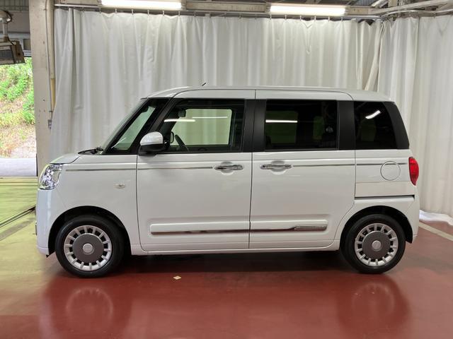 ムーヴキャンバスセオリーG届出済未使用車 元展示車 衝突被害軽減システム 禁煙 スマートキー プッシュスタート 両側パワースライドドア シートヒーター LEDヘッドランプ 電動パーキングブレーキ 車線逸脱警報 ベンチシート(長崎県)の中古車