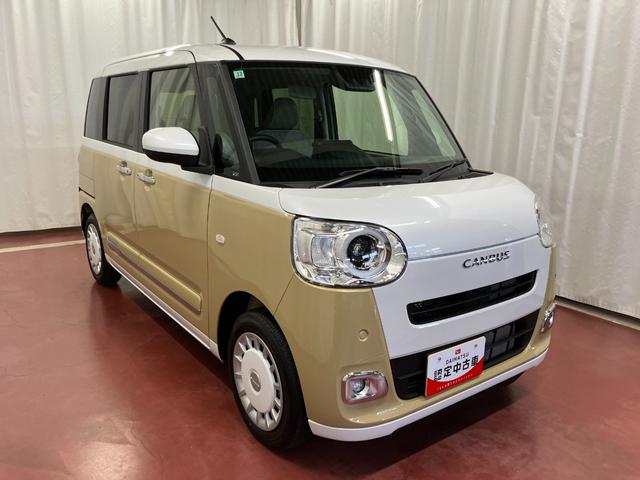 ムーヴキャンバスストライプスＧ元展示車　届出済未使用車　車線逸脱システム　衝突被害軽減システム　両側電動スライドドア　シートヒーター　スマートキー　プッシュスタート　ＬＥＤヘッドランプ　電動パーキングブレーキ　ベンチシート　禁煙車（長崎県）の中古車