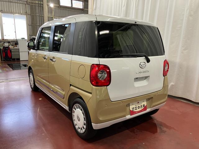 ムーヴキャンバスストライプスＧ元展示車　届出済未使用車　車線逸脱システム　衝突被害軽減システム　両側電動スライドドア　シートヒーター　スマートキー　プッシュスタート　ＬＥＤヘッドランプ　電動パーキングブレーキ　ベンチシート　禁煙車（長崎県）の中古車