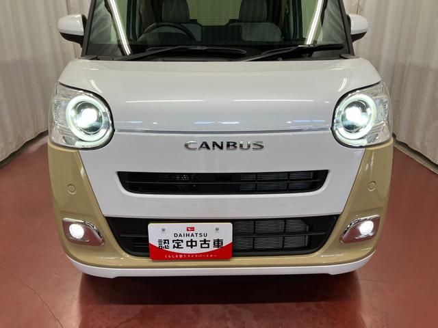 ムーヴキャンバスストライプスＧ元展示車　届出済未使用車　車線逸脱システム　衝突被害軽減システム　両側電動スライドドア　シートヒーター　スマートキー　プッシュスタート　ＬＥＤヘッドランプ　電動パーキングブレーキ　ベンチシート　禁煙車（長崎県）の中古車