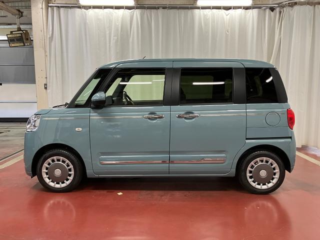 ムーヴキャンバスセオリーG元展示車 届済未使用車 ワンオーナー 禁煙車 電動パーキングブレーキ 両側電動スライドドア シートヒーター 電動格納ミラー 衝突安全ボディ レーンアシスト オートライト スマートキー プッシュスタート(長崎県)の中古車