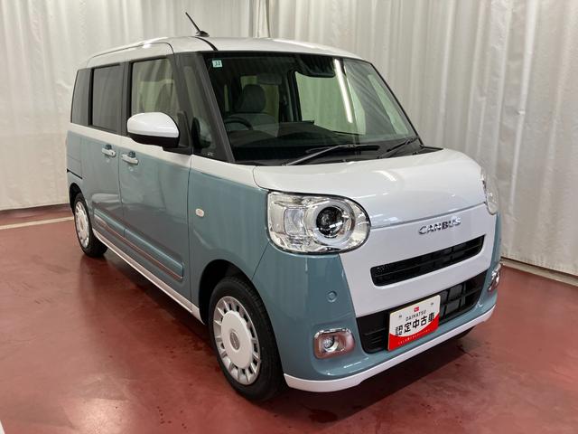ムーヴキャンバス 中古車 ストライプスＧ元展示車　届出済未使用車　９インチディスプレイオーディオ　バックカメラ　両側電動スライドドア　禁煙車　衝突安全ボディ　衝突被害軽減システム　プッシュスタート　シートヒーター　ＬＥＤヘッドランプ