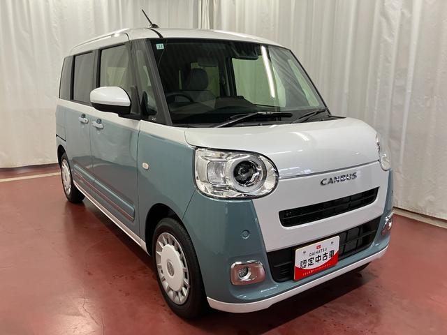 ムーヴキャンバスストライプスG元展示車 届出済未使用車 禁煙車 電動パーキングブレーキ シートヒーター スマートキー 衝突被害軽減システム 車線逸脱警報 プッシュスタート 両側パワースライドドア LEDヘッドランプ ベンチシート(長崎県)の中古車