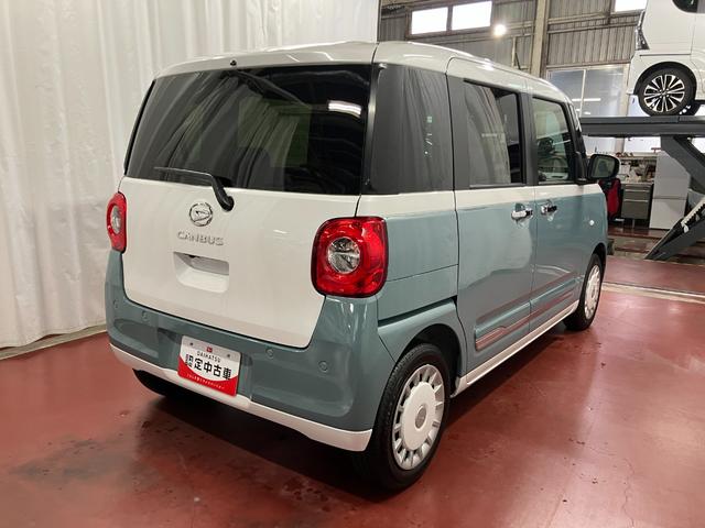 ムーヴキャンバスストライプスG元展示車 届出済未使用車 禁煙車 電動パーキングブレーキ シートヒーター スマートキー 衝突被害軽減システム 車線逸脱警報 プッシュスタート 両側パワースライドドア LEDヘッドランプ ベンチシート(長崎県)の中古車