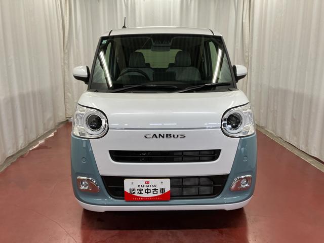 ムーヴキャンバスストライプスG元展示車 届出済未使用車 禁煙車 電動パーキングブレーキ シートヒーター スマートキー 衝突被害軽減システム 車線逸脱警報 プッシュスタート 両側電動スライドドア LEDヘッドランプ ベンチシート(長崎県)の中古車