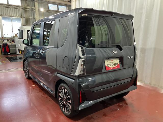 タントカスタムＲＳリミテッド元展示車　届出済未使用車　ターボ　バックカメラ　９インチディスプレイオーディオ　シートヒーター　Ｂｌｕｅｔｏｏｔｈ　ＥＴＣ　衝突被害軽減システム　電動格納ミラー　両側電動スライドドア　車線逸脱警報（長崎県）の中古車