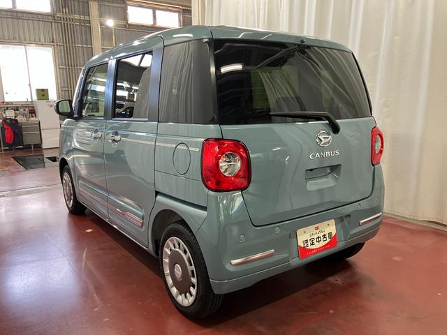 ムーヴキャンバスセオリーG元展示車 届出済未使用車 1オーナー 禁煙車 電動パーキングブレーキ 両側電動スライドドア シートヒーター 電動格納ミラー 衝突安全ボディ レーンアシスト オートライト スマートキー プッシュスタート(長崎県)の中古車