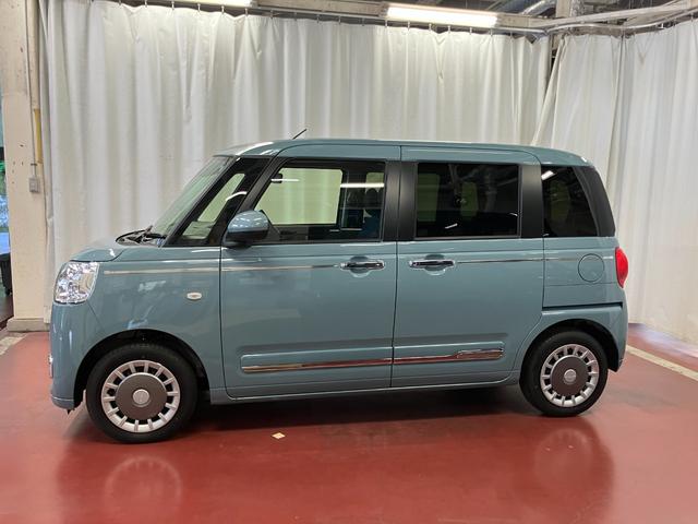 ムーヴキャンバスセオリーG元展示車 届出済未使用車 1オーナー 禁煙車 電動パーキングブレーキ 両側電動スライドドア シートヒーター 電動格納ミラー 衝突安全ボディ レーンアシスト オートライト スマートキー プッシュスタート(長崎県)の中古車