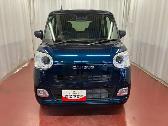 ムーヴキャンバス 中古車 セオリーＧ元展示車　届済未使用車　ワンオーナー　禁煙車　電動パーキングブレーキ　両側電動スライドドア　シートヒーター　電動格納ミラー　衝突安全ボディ　レーンアシスト　オートライト　スマートキー　プッシュスタート