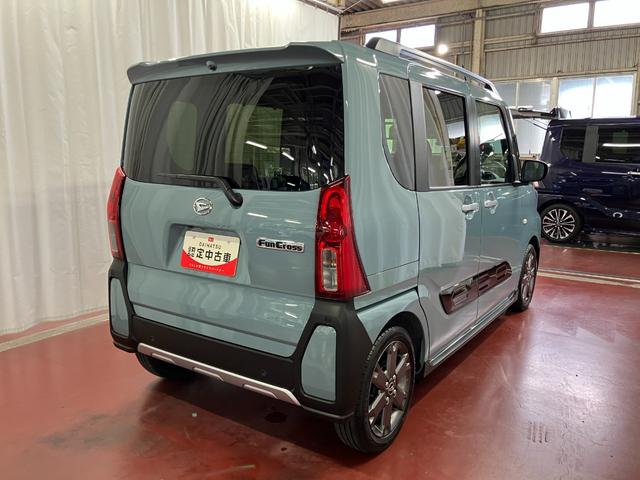 タントファンクロスターボリミテッド元試乗車 ターボ 9インチディスプレイオーディオ バックカメラ ETC 両側電動スライドドア フルセグTV AM/FMラジオ スマートキー 衝突被害軽減システム 衝突安全ボディ レーンキープアシスト(長崎県)の中古車