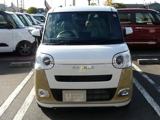 ムーヴキャンバスストライプスGキーフリーシステム セキュリティアラーム スモークガラス 走行距離2km(福岡県)の中古車