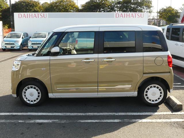 ムーヴキャンバスストライプスGキーフリーシステム セキュリティアラーム スモークガラス 走行距離2km(福岡県)の中古車