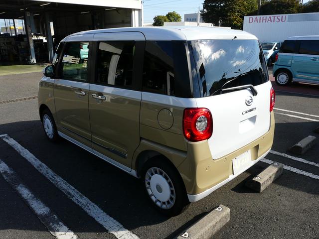 ムーヴキャンバスストライプスGキーフリーシステム セキュリティアラーム スモークガラス 走行距離2km(福岡県)の中古車