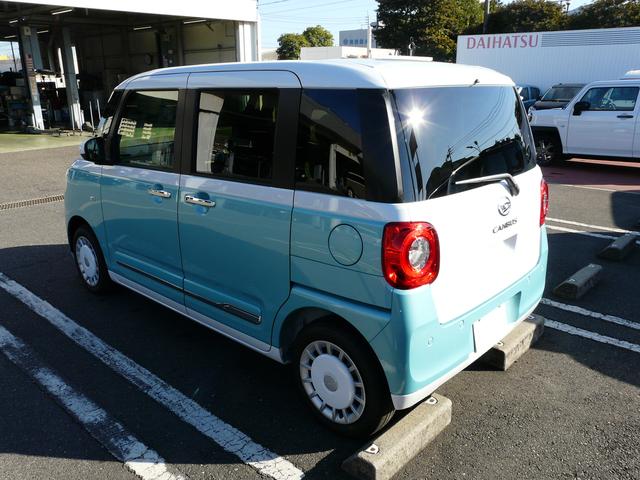 ムーヴキャンバスストライプスGキーフリーシステム スモークガラス セキュリティアラーム 走行距離1km(福岡県)の中古車