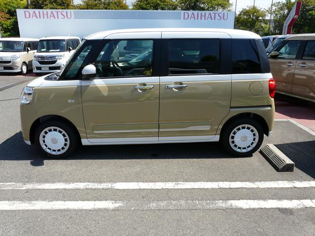 ムーヴキャンバスストライプスGキーフリーシステム セキュリティアラーム スモークガラス 走行距離2km(福岡県)の中古車