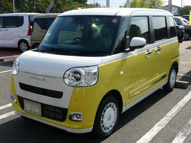 ムーヴキャンバスストライプスＧセキュリティアラーム　スモークガラス　キーフリーシステム　走行距離３ｋｍ（福岡県）の中古車