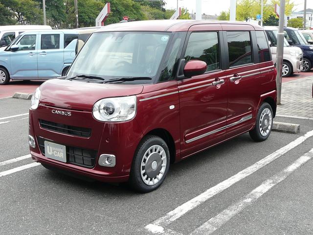 ムーヴキャンバスセオリーGキーフリーシステム セキュリティアラーム スモークガラス 走行距離40km(福岡県)の中古車