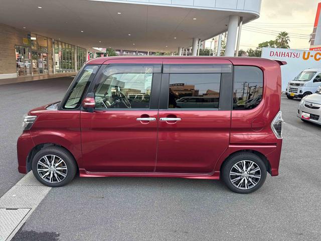 タントカスタムＸ　トップエディションＳＡIIインパネシフト　プッシュスタートスイッチ　電子カードキー　カーナビ　衝突軽減システム　車線逸脱警報装置　両側スライドドア　運転席助手席エアバック　アルミホイール（鹿児島県）の中古車