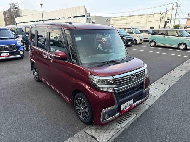 タントカスタムＸ　トップエディションＳＡIIインパネシフト　プッシュスタートスイッチ　電子カードキー　カーナビ　衝突軽減システム　車線逸脱警報装置　両側スライドドア　運転席助手席エアバック　アルミホイール（鹿児島県）の中古車