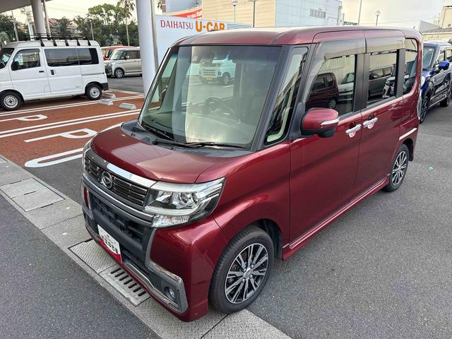 タントカスタムＸ　トップエディションＳＡIIインパネシフト　プッシュスタートスイッチ　電子カードキー　カーナビ　衝突軽減システム　車線逸脱警報装置　両側スライドドア　運転席助手席エアバック　アルミホイール（鹿児島県）の中古車