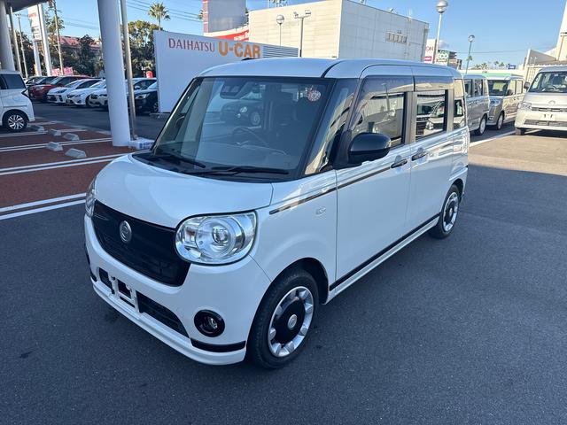 ムーヴキャンバスＧブラックアクセントＶＳ　ＳＡIIIインパネシフト　プッシュスタートスイッチ　電子カードキー　ブレーキサポート　レーンキープ　両側電動ドア　オートマチックハイビーム　ＡＢＳ（鹿児島県）の中古車