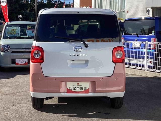 ムーヴキャンバスストライプスＧインパネシフト　プッシュスタートスイッチ　電子カードキー　電動パーキングブレーキ　衝突被害軽減　車線逸脱　オートハイビーム　ＡＢＳ　両側パワースライドドア（鹿児島県）の中古車