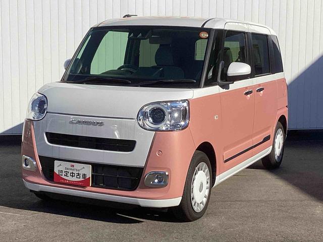 ムーヴキャンバスストライプスＧインパネシフト　プッシュスタートスイッチ　電子カードキー　電動パーキングブレーキ　衝突被害軽減　車線逸脱　オートハイビーム　ＡＢＳ　両側パワースライドドア（鹿児島県）の中古車