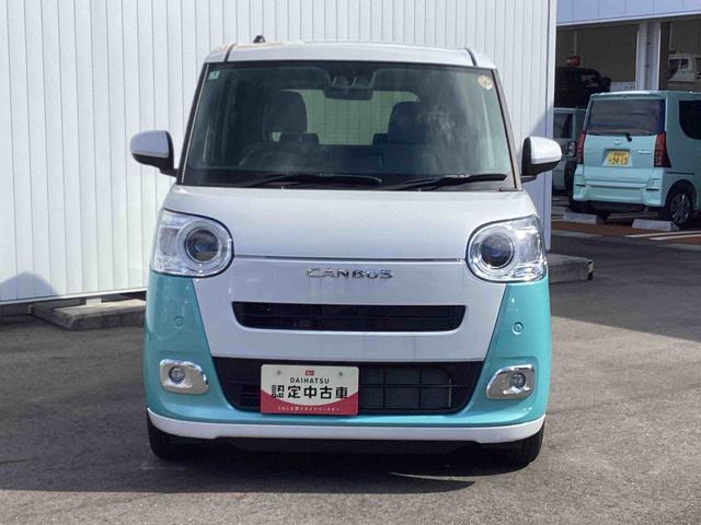 ムーヴキャンバスストライプスＧインパネシフト　プッシュスタートスイッチ　電子カードキー　電動パーキングブレーキ　衝突被害軽減　車線逸脱　オートハイビーム　両側パワースライドドア　ＡＢＳ（鹿児島県）の中古車