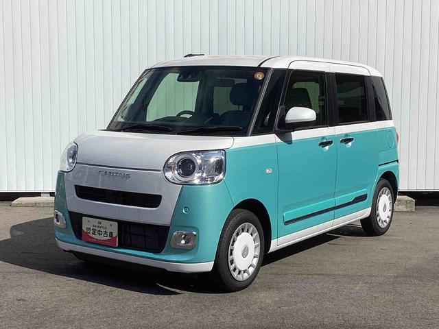 ムーヴキャンバスストライプスＧインパネシフト　プッシュスタートスイッチ　電子カードキー　電動パーキングブレーキ　衝突被害軽減　車線逸脱　オートハイビーム　両側パワースライドドア　ＡＢＳ（鹿児島県）の中古車