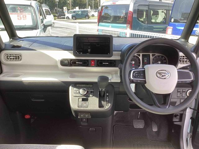 ムーヴキャンバスストライプスＧインパネシフト　プッシュスタートスイッチ　電子カードキー　電動パーキングブレーキ　衝突被害軽減　車線逸脱　オートハイビーム　両側パワースライドドア　ＡＢＳ（鹿児島県）の中古車