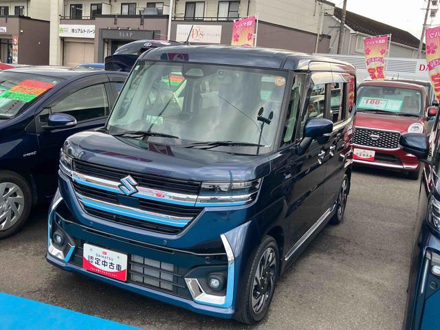 スペーシアカスタムハイブリッドＸＳターボ４ＷＤ　ＣＶＴ　６６０ｃｃ　全方位モニター付メモリーナビ　デュアルセンサーブレーキサポートＩＩ　インタークラーターボ　サイド・カーテンシールドエアバッグ　ドライブレコーダー　前席シートヒーター（福島県）の中古車