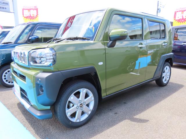 タフトＧターボ　クロムベンチャー２ＷＤ　ＣＶＴ　６６０ｃｃ　スカイフィールトップ　ナビ　バックモニター　全席シートヒーター　衝突被害軽減ブレーキ　横滑り防止装置　ＡＢＳ　アイドリングストップ　プッシュボタンスタート　クルコン（福島県）の中古車