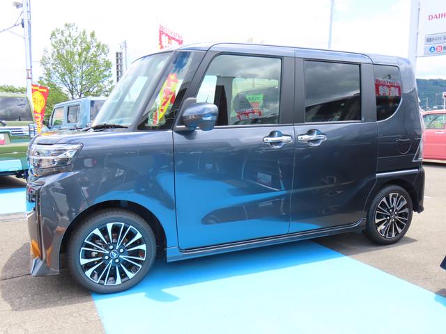 タントカスタムＲＳ２ＷＤ　ＣＶＴ　６６０ｃｃ　ターボ　両側電動スライドドア　衝突被害軽減ブレーキ　横滑り防止装置　ＡＢＳ　アイドリングストップ　プッシュボタンスタート　全席シートヒーター　ナビ用全方位カメラ（福島県）の中古車