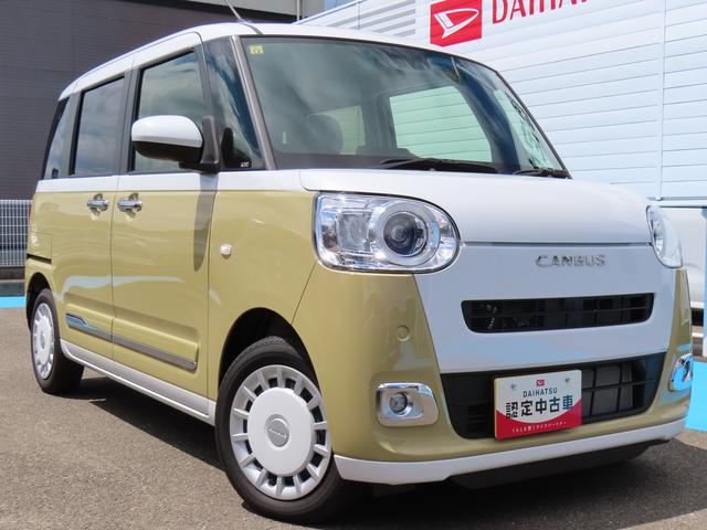 ムーヴキャンバスストライプスＧターボ２ＷＤ　ＣＶＴ　６６０ｃｃ　両側電動スライドドア　衝突被害軽減ブレーキ　横滑り防止装置　ＡＢＳ　アイドリングストップ　プッシュボタンスタート　クルーズコントロール　前席シートヒーター（福島県）の中古車
