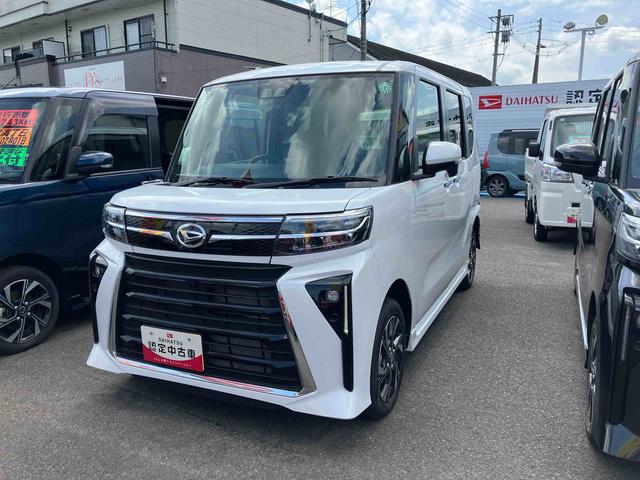 タントカスタムＸ４ＷＤ　ＣＶＴ　６６０ｃｃ　両側電動スライドドア　衝突被害軽減ブレーキ　横滑り防止装置　ＡＢＳ　サイドエアバッグ　プッシュボタンスタート　オートエアコン　前席シートヒーター　電動パーキングブレーキ（福島県）の中古車