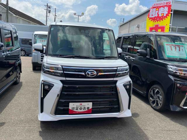 タントカスタムＸ４ＷＤ　ＣＶＴ　６６０ｃｃ　両側電動スライドドア　衝突被害軽減ブレーキ　横滑り防止装置　ＡＢＳ　サイドエアバッグ　プッシュボタンスタート　オートエアコン　前席シートヒーター　電動パーキングブレーキ（福島県）の中古車