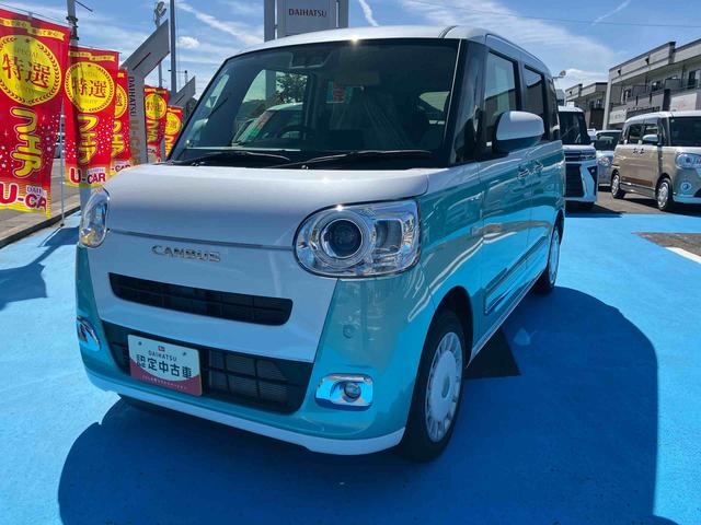 ムーヴキャンバスストライプスＧ２ＷＤ　ＣＶＴ　６６０ｃｃ　両側電動スライドドア　衝突被害軽減ブレーキ　横滑り防止装置　ＡＢＳ　アイドリングストップ　プッシュボタンスタート　ホットカップホルダー　前席シートヒーター　届出済未使用車（福島県）の中古車