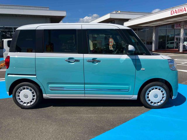 ムーヴキャンバスストライプスＧ２ＷＤ　ＣＶＴ　６６０ｃｃ　両側電動スライドドア　衝突被害軽減ブレーキ　横滑り防止装置　ＡＢＳ　アイドリングストップ　プッシュボタンスタート　ホットカップホルダー　前席シートヒーター　届出済未使用車（福島県）の中古車