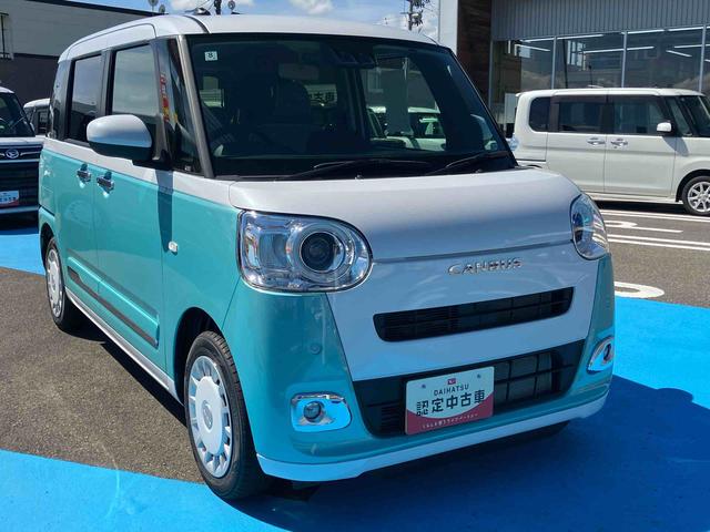 ムーヴキャンバスストライプスＧ２ＷＤ　ＣＶＴ　６６０ｃｃ　両側電動スライドドア　衝突被害軽減ブレーキ　横滑り防止装置　ＡＢＳ　アイドリングストップ　プッシュボタンスタート　ホットカップホルダー　前席シートヒーター　届出済未使用車（福島県）の中古車