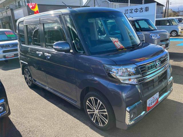 タントカスタムＲＳ　トップエディションＳＡIII　ターボ２ＷＤ　ＣＶＴ　６６０ｃｃ　ターボ　社外ナビ・バックモニター　衝突被害軽減ブレーキ　横滑り防止装置　ＡＢＳ　アイドリングストップ　プッシュボタンスタート　両側電動スライドドア　運転席シートヒーター（福島県）の中古車