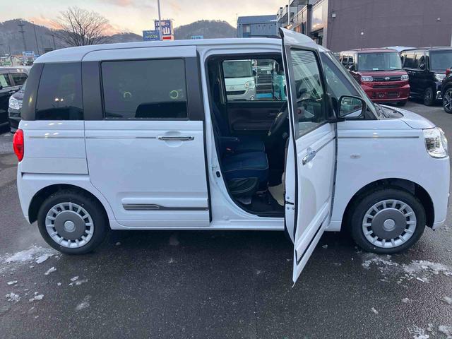 ムーヴキャンバスセオリーＧ　届出済未使用車２ＷＤ　ＣＶＴ　６６０ｃｃ　両側電動スライドドア　衝突被害軽減ブレーキ　横滑り防止装置　ＡＢＳ　アイドリングストップ　プッシュボタンスタート　全席シートヒーター　オーディオレス　届出済未使用車（福島県）の中古車