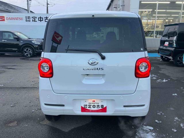 ムーヴキャンバスセオリーＧ　届出済未使用車２ＷＤ　ＣＶＴ　６６０ｃｃ　両側電動スライドドア　衝突被害軽減ブレーキ　横滑り防止装置　ＡＢＳ　アイドリングストップ　プッシュボタンスタート　全席シートヒーター　オーディオレス　届出済未使用車（福島県）の中古車