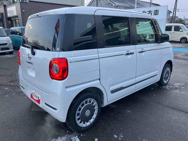 ムーヴキャンバスセオリーＧ　届出済未使用車２ＷＤ　ＣＶＴ　６６０ｃｃ　両側電動スライドドア　衝突被害軽減ブレーキ　横滑り防止装置　ＡＢＳ　アイドリングストップ　プッシュボタンスタート　全席シートヒーター　オーディオレス　届出済未使用車（福島県）の中古車