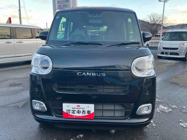 ムーヴキャンバスセオリーＧ　届出済未使用車２ＷＤ　ＣＶＴ　６６０ｃｃ　両側電動スライドドア　衝突被害軽減ブレーキ　横滑り防止装置　ＡＢＳ　アイドリングストップ　プッシュボタンスタート　全席シートヒーター　オーディオレス　届出済未使用車（福島県）の中古車