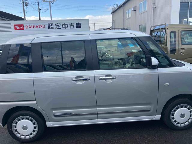 ムーヴキャンバスストライプスＧ　届出済未使用車４ＷＤ　ＣＶＴ　６６０ｃｃ　衝突被害軽減ブレーキ　横滑り防止装置　ＡＢＳ　サイドエアバッグ　アイドリングストップ　プッシュボタンスタート　両側電動スライドドア　ベンチシート　全席シートヒーター（福島県）の中古車