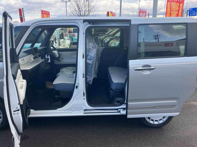 ムーヴキャンバスストライプスＧ　届出済未使用車４ＷＤ　ＣＶＴ　６６０ｃｃ　衝突被害軽減ブレーキ　横滑り防止装置　ＡＢＳ　サイドエアバッグ　アイドリングストップ　プッシュボタンスタート　両側電動スライドドア　ベンチシート　全席シートヒーター（福島県）の中古車